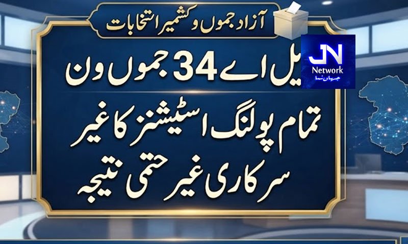ایل اے 34 جموں ون: تمام پولنگ اسٹیشنز کا غیر سرکاری غیر حتمی نتیجہ