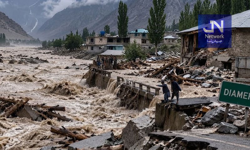 دیامر میں گلیشیئر پھٹنے سے اچانک آنے والے سیلابی ریلے نے تباہی مچادی